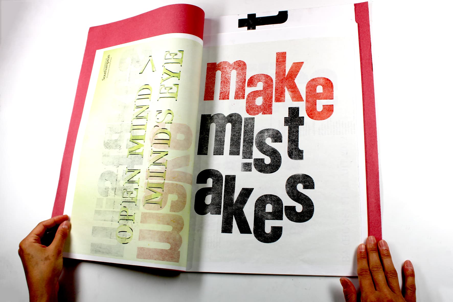 Manifesto experimental printed spread